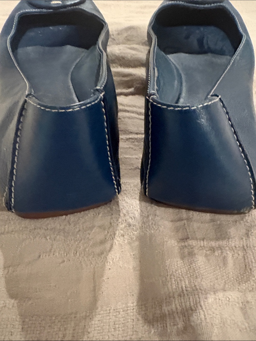 Tory Burch Blue Leather Logo Ballet Flats 8.5 - Picture 8 of 10